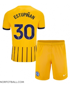 Billige Fotballdrakt Brighton Pervis Estupinan #30 Replika Bortedraktsett Barn 2024-25 Kortermet (med bukser)